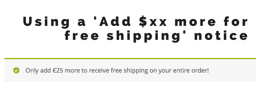 Showing a 'Add $10 more for free shipping' notice