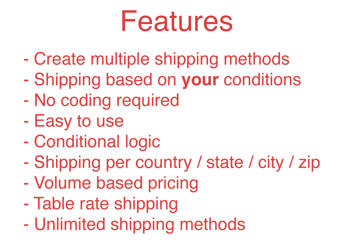 WooCommerce Advanced Shipping features